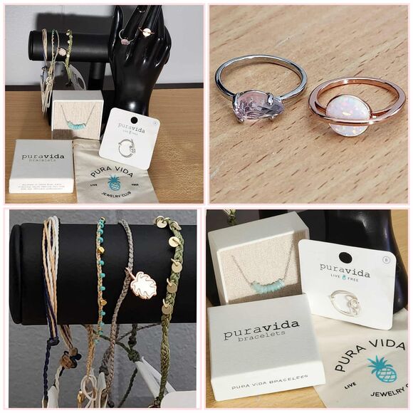 Pura Vida .925 Jewelry Bundle Anklet Bracelets and Rings w Dust Bag Lot #1 9PCS - Picture 16 of 16